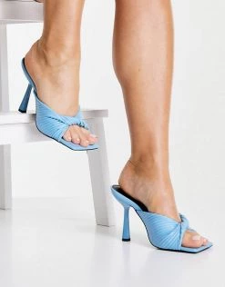Brand new ✨ Public Desire Punch Heeled Mules With Twist Strap In Blue For Women 🌟
