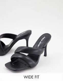 Deals ✨ Public Desire Wide Fit Calm Padded Mules In Black For Women 🧨 -Outlet Women's Public Desire Store unnamed file 3294