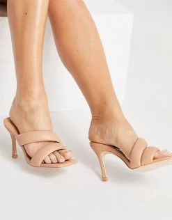 Discount ❤️ Public Desire Wide Fit Calm Padded Mules In Beige For Women 🥰 -Outlet Women's Public Desire Store unnamed file 3302