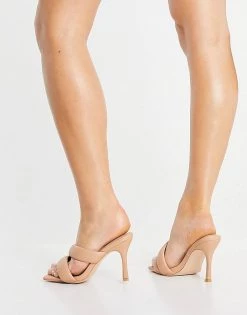 Discount ❤️ Public Desire Wide Fit Calm Padded Mules In Beige For Women 🥰 -Outlet Women's Public Desire Store unnamed file 3303