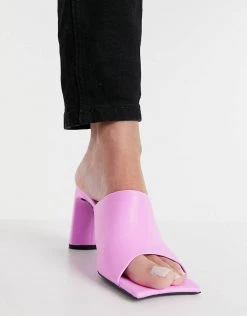 Cheap 🎁 Public Desire Vice Heeled Mules With Statement Toe In Bubblegum For Women 🔔 -Outlet Women's Public Desire Store unnamed file 3342