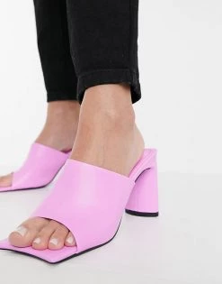 Cheap 🎁 Public Desire Vice Heeled Mules With Statement Toe In Bubblegum For Women 🔔 -Outlet Women's Public Desire Store unnamed file 3343