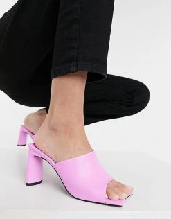 Cheap 🎁 Public Desire Vice Heeled Mules With Statement Toe In Bubblegum For Women 🔔 -Outlet Women's Public Desire Store unnamed file 3344
