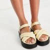 Buy 🥰 Public Desire Wide Fit Kelsi Chunky Flatform 🩴 Sandals In Vanilla For Women 🎁 -Outlet Women's Public Desire Store unnamed file 3345