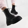 Promo 🤩 Public Desire Wide Fit Omega Chunky Lace Up 🥾 Boots In Black For Women 🎁