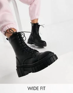 Promo 🤩 Public Desire Wide Fit Omega Chunky Lace Up 🥾 Boots In Black For Women 🎁 11 Promo 🤩 Public Desire Wide Fit Omega Chunky Lace Up 🥾 Boots In Black For Women 🎁 -Outlet Women's Public Desire Store unnamed file 3399