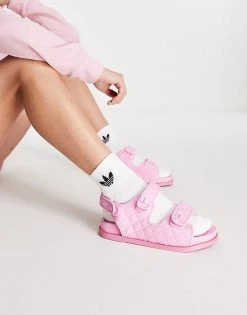 Deals ⭐ Public Desire Carmen Quilted Flat 🩴 Sandals In Pink Pu For Women 🌟