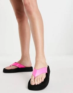 Budget 🥰 Public Desire Voyage Thong Strap Chunky Sole 🩴 Sandals In Pink PU For Women 🛒 -Outlet Women's Public Desire Store unnamed file 3464