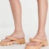 Top 10 🔔 Public Desire State Chunky Sole Thong Strap 🩴 Sandals In Beige For Women ⭐ -Outlet Women's Public Desire Store unnamed file 3475