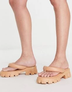 Top 10 ๐ Public Desire State Chunky Sole Thong Strap ๐ฉด Sandals In Beige For Women โญ