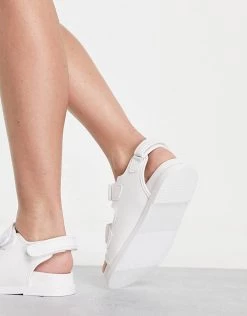 Best Pirce 😀 Public Desire Destination Double Strap Front Flat 🩴 Sandal In White Pu For Women 🥰 -Outlet Women's Public Desire Store unnamed file 3487
