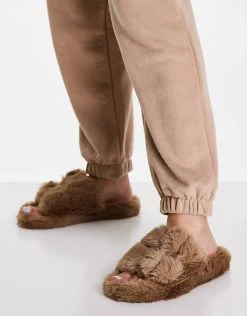 Outlet ⌛ Public Desire Blush Chunky Double Buckle 🩴 Sandals In Taupe For Women 😍 -Outlet Women's Public Desire Store unnamed file 3499