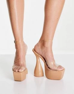 Best reviews of ⭐ Public Desire Winner Perspex Strap Cylinder Platform Heeled 🩴 Sandals Beige Pu Perspex For Women 🌟 -Outlet Women's Public Desire Store unnamed file 3517
