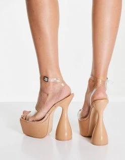 Best reviews of ⭐ Public Desire Winner Perspex Strap Cylinder Platform Heeled 🩴 Sandals Beige Pu Perspex For Women 🌟 -Outlet Women's Public Desire Store unnamed file 3518