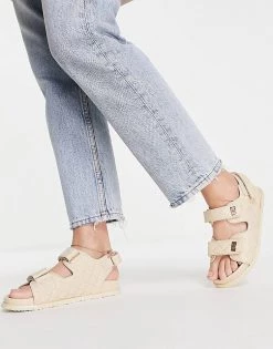 Best reviews of ❤️ Public Desire Carmen Quilted Flat 🩴 Sandals In Beige Drench Pu For Women 😍 -Outlet Women's Public Desire Store unnamed file 3533