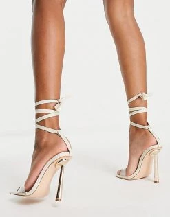 Top 10 🌟 Public Desire Ignite Square Toe Lace Up Heeled 🩴 Sandals Natural Linen For Women 👏 -Outlet Women's Public Desire Store unnamed file 3582