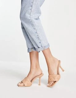 Top 10 ⭐ Public Desire Saturn Woven Square Toe Mule Heeled 🩴 Sandals Beige Pu For Women ⌛ -Outlet Women's Public Desire Store unnamed file 3602