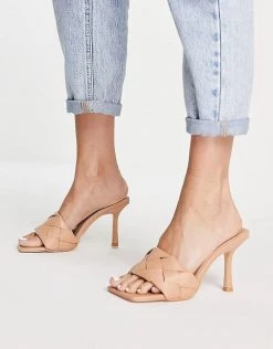 Top 10 ⭐ Public Desire Saturn Woven Square Toe Mule Heeled 🩴 Sandals Beige Pu For Women ⌛ -Outlet Women's Public Desire Store unnamed file 3604