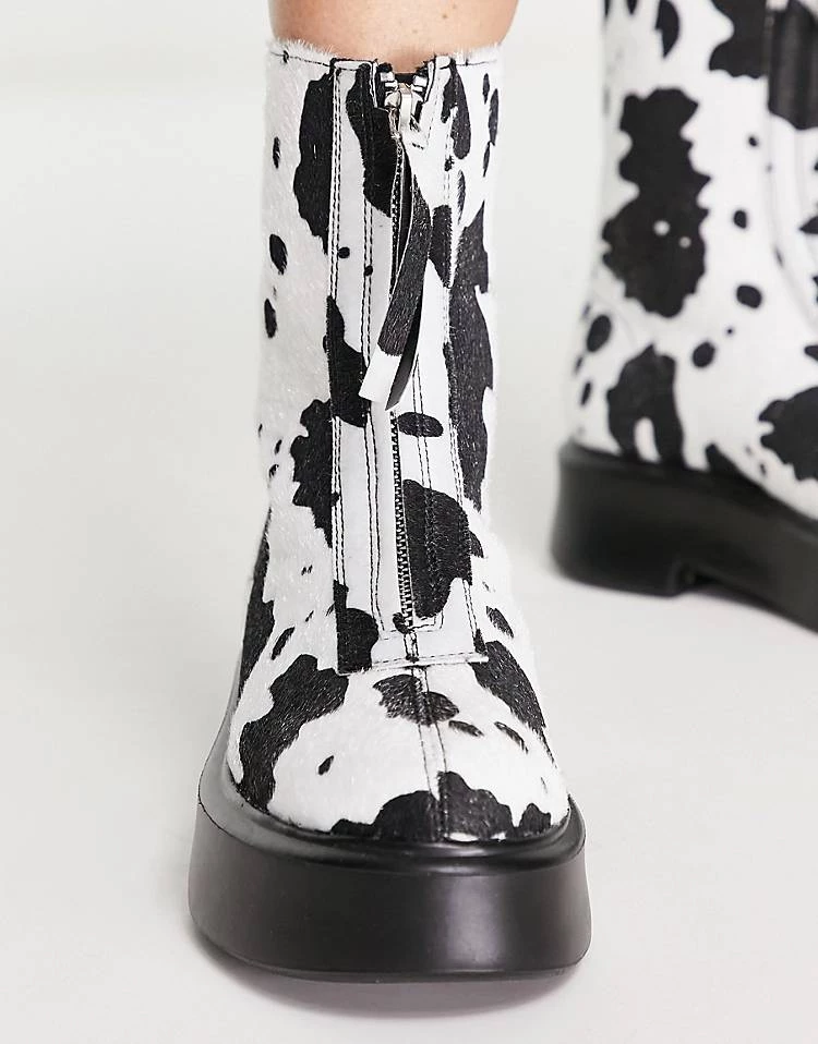 Cheap ✨ Public Desire Leonie Hunky Sole Zip Through Ankle Boot In Cow Print For Women ✔️ 5 Cheap ✨ Public Desire Leonie Hunky Sole Zip Through Ankle Boot In Cow Print For Women ✔️ - Image 3