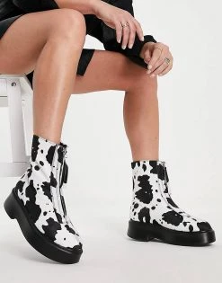 Cheap ✨ Public Desire Leonie Hunky Sole Zip Through Ankle Boot In Cow Print For Women ✔️ 10 Cheap ✨ Public Desire Leonie Hunky Sole Zip Through Ankle Boot In Cow Print For Women ✔️ -Outlet Women's Public Desire Store unnamed file 3668