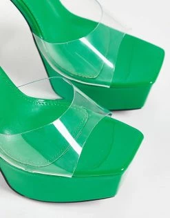 Best reviews of 🔥 Public Desire Garnet Clear Heeled 🩴 Sandals Green Patent For Women 🎉 -Outlet Women's Public Desire Store unnamed file 3673