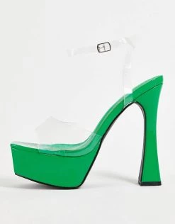 Best reviews of 🔥 Public Desire Garnet Clear Heeled 🩴 Sandals Green Patent For Women 🎉 -Outlet Women's Public Desire Store unnamed file 3674