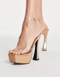 Deals 🎉 Public Desire Garnet Clear Heeled 🩴 Sandals Camel Patent For Women 🛒 -Outlet Women's Public Desire Store unnamed file 3678