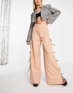 New ❤️ Public Desire Wide Leg Tie Side Trousers In Stone For Women ⌛ 8 New ❤️ Public Desire Wide Leg Tie Side Trousers In Stone For Women ⌛ -Outlet Women's Public Desire Store unnamed file 3682