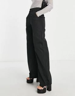 Top 10 🔥 Public Desire Wide Leg Trousers In Black For Women 🥰 -Outlet Women's Public Desire Store unnamed file 3698