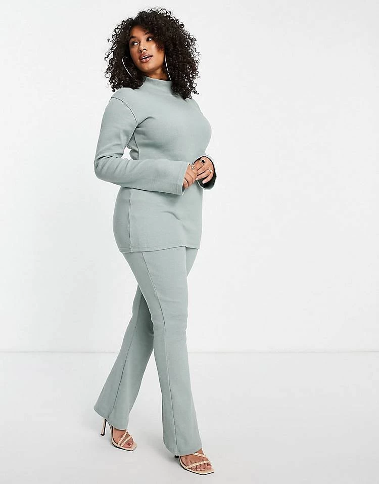 New ⭐ Public Desire Curve Luxe Rib Flared Co-ord In Mint 👏 3 New ⭐ Public Desire Curve Luxe Rib Flared Co-ord In Mint 👏
