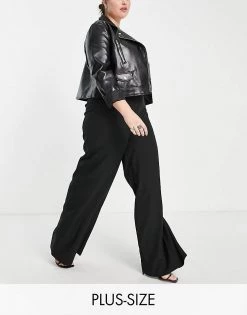 Brand new 🔔 Public Desire Curve High Waist Tailored Trouser In Black For Women ⌛ -Outlet Women's Public Desire Store unnamed file 3722