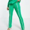 Coupon 👏 Public Desire Flared Rib Trousers In Green For Women Shamrock ❤️ -Outlet Women's Public Desire Store unnamed file 3737