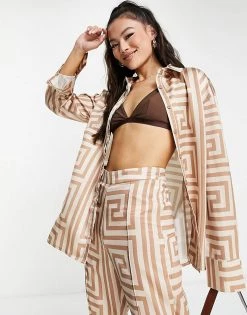 Coupon 🥰 Public Desire Satin Printed Trouser Suit In Multi For Women 🎁 -Outlet Women's Public Desire Store unnamed file 3758