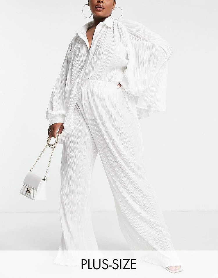 Best Sale ✔️ Public Desire Curve Plisse Wide Leg Trouser Co Ord In Ecru For Women 💯 3 Best Sale ✔️ Public Desire Curve Plisse Wide Leg Trouser Co Ord In Ecru For Women 💯