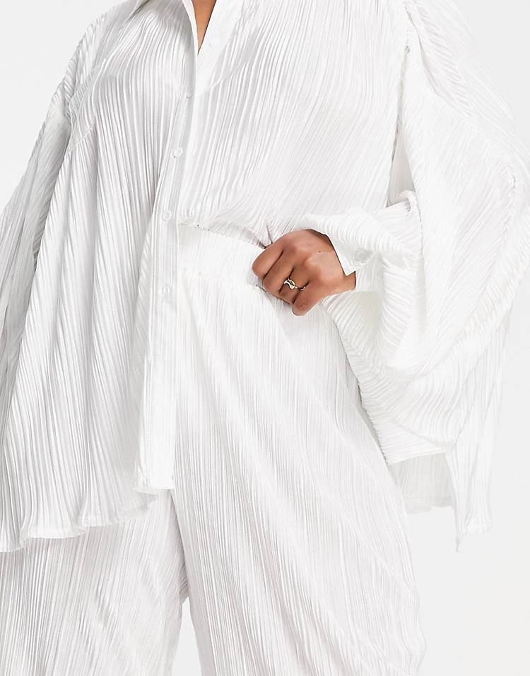 Best Sale ✔️ Public Desire Curve Plisse Wide Leg Trouser Co Ord In Ecru For Women 💯 5 Best Sale ✔️ Public Desire Curve Plisse Wide Leg Trouser Co Ord In Ecru For Women 💯 - Image 3