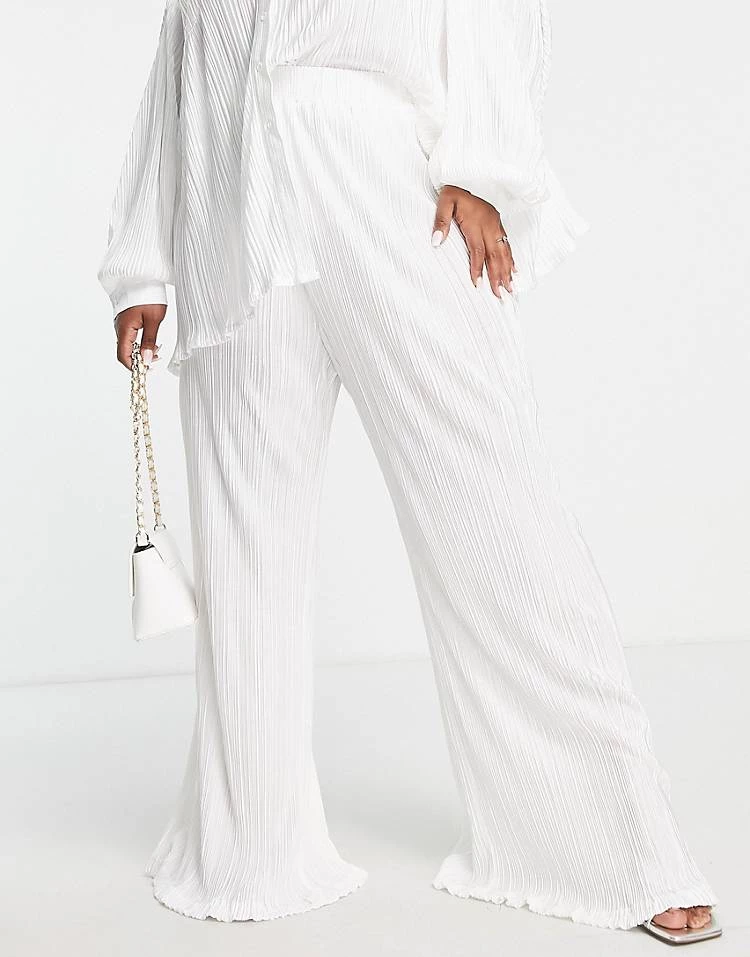 Best Sale ✔️ Public Desire Curve Plisse Wide Leg Trouser Co Ord In Ecru For Women 💯 6 Best Sale ✔️ Public Desire Curve Plisse Wide Leg Trouser Co Ord In Ecru For Women 💯 - Image 4