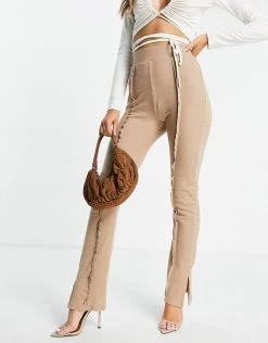 Top 10 ๐งจ Public Desire Seam Detail Split Hem Trouser In Sand For Women ๐ฅฐ