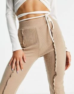 Top 10 🧨 Public Desire Seam Detail Split Hem Trouser In Sand For Women 🥰 -Outlet Women's Public Desire Store unnamed file 3813