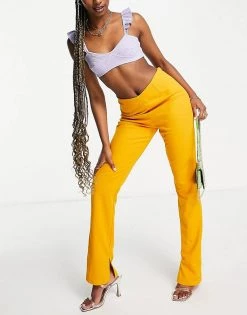 Flash Sale ⌛ Public Desire V Front Split Flares Co Ord In Rust For Women Nectar ⌛ -Outlet Women's Public Desire Store unnamed file 3817