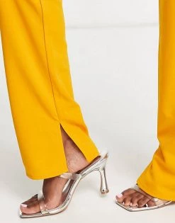 Flash Sale ⌛ Public Desire V Front Split Flares Co Ord In Rust For Women Nectar ⌛ -Outlet Women's Public Desire Store unnamed file 3819