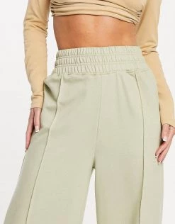 Wholesale 🥰 Public Desire Seam Front Wide Leg Trouser In Sage For Women 😀 -Outlet Women's Public Desire Store unnamed file 3833