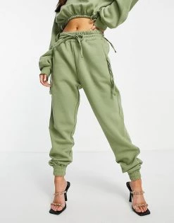 Coupon 🎁 Public Desire Zip Detail Joggers Co Ord In Olive For Women 🧨 -Outlet Women's Public Desire Store unnamed file 3859
