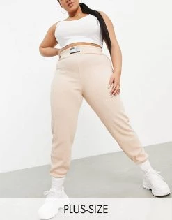 Outlet 🧨 Public Desire Curve Motif Waffle Textured Jogger In Beige For Women ⭐