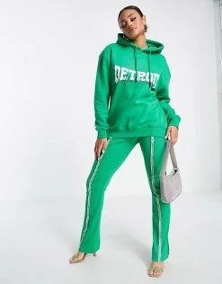 Buy ⭐ Public Desire Detroit Logo Oversized Hoodie In Green For Women Shamrock 🛒 -Outlet Women's Public Desire Store unnamed file 3924
