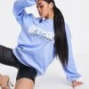 Promo 🧨 Public Desire Detroit Logo Oversized Sweatshirt In Blue For Women College Blue 🤩 -Outlet Women's Public Desire Store unnamed file 3926