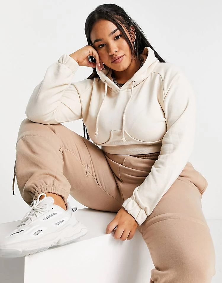Buy ❤️ Public Desire Curve Under Bust Hoodie Co Ord In Ecru For Women Eggshell 🎁 6 Buy ❤️ Public Desire Curve Under Bust Hoodie Co Ord In Ecru For Women Eggshell 🎁 - Image 4