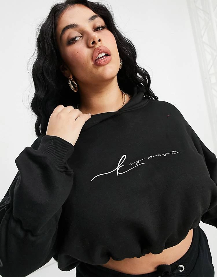 Hot Sale ๐ฏ Public Desire Curve Motif Cropped Hoodie In Black For Women ๐ฏ 5 Hot Sale ๐ฏ Public Desire Curve Motif Cropped Hoodie In Black For Women ๐ฏ - Image 3