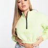Hot Sale 🌟 Public Desire Cropped Sweatshirt In Lime For Women 🎁