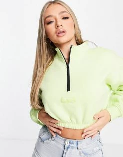 Hot Sale ๐ Public Desire Cropped Sweatshirt In Lime For Women ๐