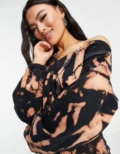 Outlet ✨ Public Desire Off Shoulder Sweat Co Ord In Acid Wash For Women Multi ✔️ -Outlet Women's Public Desire Store unnamed file 3958